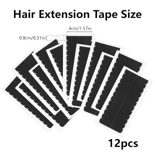 Opvixi Hair Extension Tape Adhesive Replacement for Tape in Hair 144 Pcs