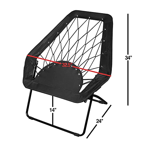 Zenithen Black Hexagon Bungee Chair For Dorm, Bed, Living Room, 32" (Pack Of 1) #TOP2