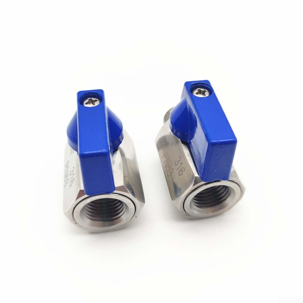 Mini Vanne à Bille 1/8" En Acier Inox 304 - Filetage Mâle/femelle - Pour Eau, Gaz, Air