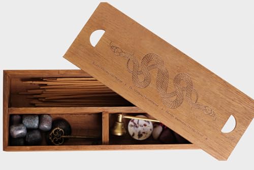 Hecate'S Light FINEWOODBOX24 Serpent Wood Box | Incense Compartment Tray Box thumb #1