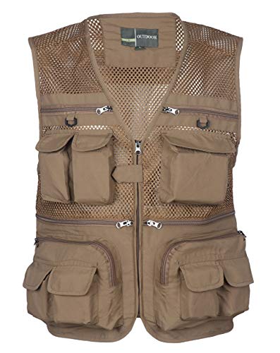 Yingqible - Chaleco multibolsillo para hombre, chaleco de pesca, caza, senderismo, chaleco de pesca