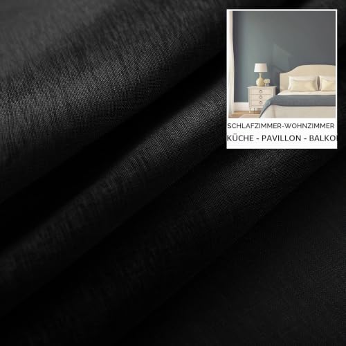 MRTREES Voile Gardinen Vorhang halbtransparent kurz mit Ösen in Leinenoptik Stores Gardinen Schals für Wohnzimmer Schlafzimmer Kinderzimmer… – Ansicht 8