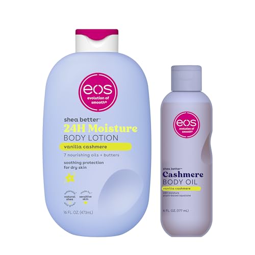 Image of Bundle of eos Shea Better Body Lotion + Body Oil, Vanilla Cashmere, 24-Hour Moisture Skin Care, Lightweight & Non-Greasy, Natural Shea, Vegan