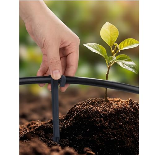 Irrigation Tubing Stakes 1/2" & 1/4": 28 PCS Hold Down Anchor Stakes for Drip Irrigation Tubing Hose, Garden Ground Securing Pegs for Watering System Lawn Plants Greenhouse image 4