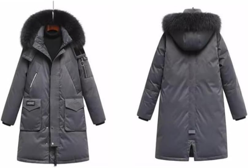 VIDI Winter Thickening In The Long Of Hooded Workers To Overcome The Coat Wool Collar Down Jacket Men