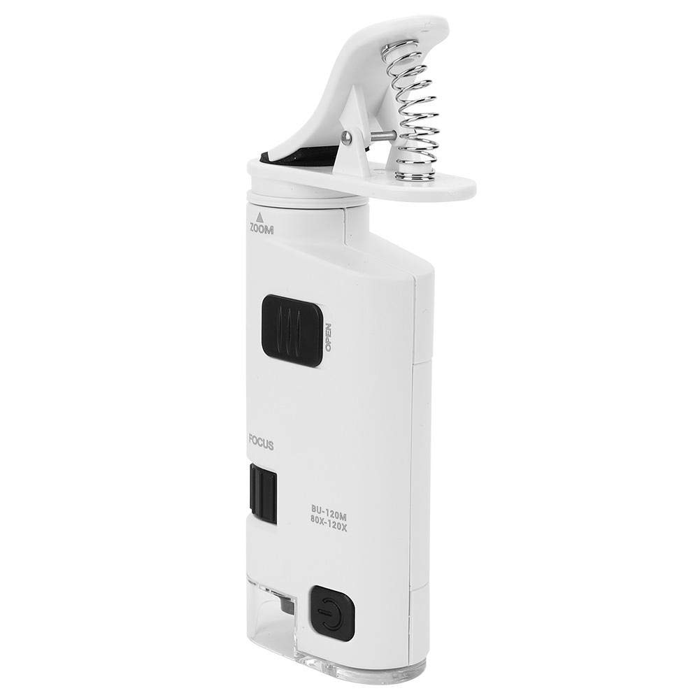 80-120X Cell Phone Microscope Magnifier Adjustable Zoom LED Phone Lens Magnifier Magnifying Clamp for Biological Jewelry Coins Currency Stamps Antiques Parts Insect Detection - Image 8