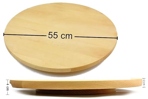Miniatura 2 de Tabla Giratoria Lazy Susan Redonda. Circular De Madera Giratoria. Para Servir Pizza De 55 Cm.