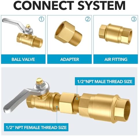 Gsinodrs 황동 육각 파이프 피팅, 1.3cm(0.5인치) 암 NPT x 1.3cm(0.5인치) 수 NPT — 사진 3