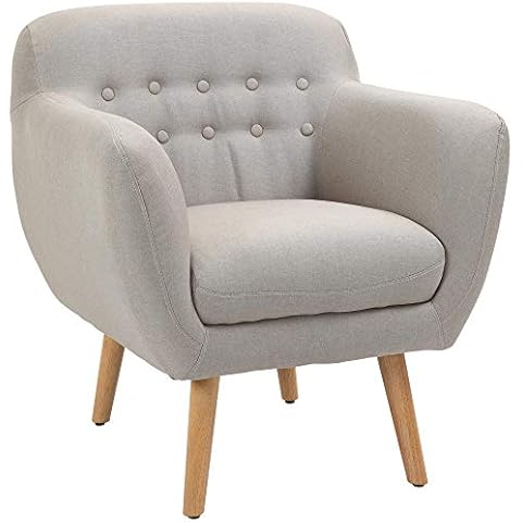 HOMCOM Butaca Moderna con Patas de Madera Cover