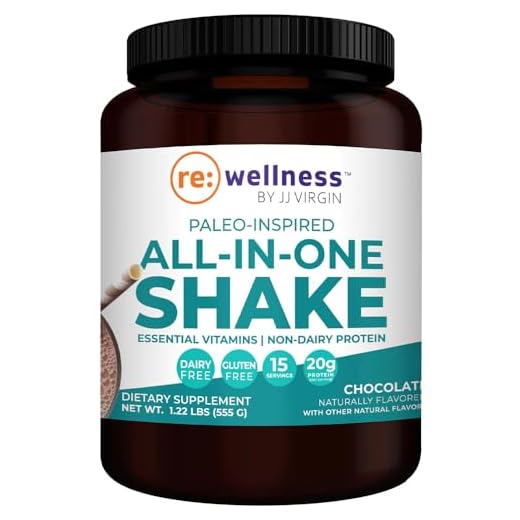 Reignite Wellness by JJ Virgin Chocolate Paleo Inspired All in 1 Shake - Gluten Free + Dairy Free Protein Powder - Contains 20G of Beef Protein with Vitamins, Minerals, Amino Acids (15 Servings)