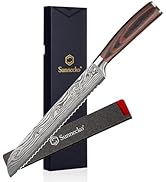 Sunnecko Bread Knife 8 Inch, Serrated Knife with High Carbon Stainless Steel Serrated Bread Knife...