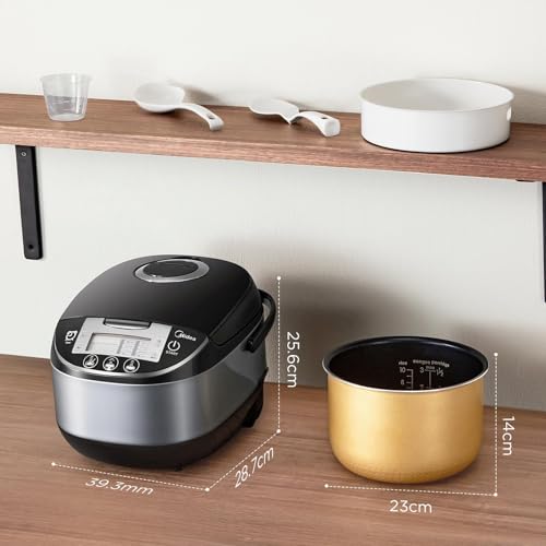 Miniatura 8 de Midea Olla Arrocera Multifuncional Con Vaporera 10 Tazas, 1,8 Litros 11 Funciones Multicocción, Pantalla Led, Calentador, Temporizador, Olla Interior Extraíble Antiadherente Negro
