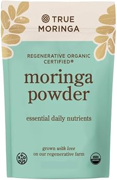 Organic Moringa Powder | 100% Regenerative Organic Raw Moringa Powder, Certified USDA. Non-GMO 250g