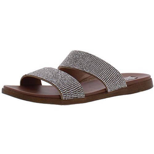 Steve Madden Women's Dual Flat Sandal, Rhinestone, 6.5 #TOP14
