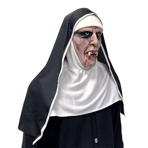 Scary Nun Masks,The Nun Creepiest Latex Full Head Mask Spirit