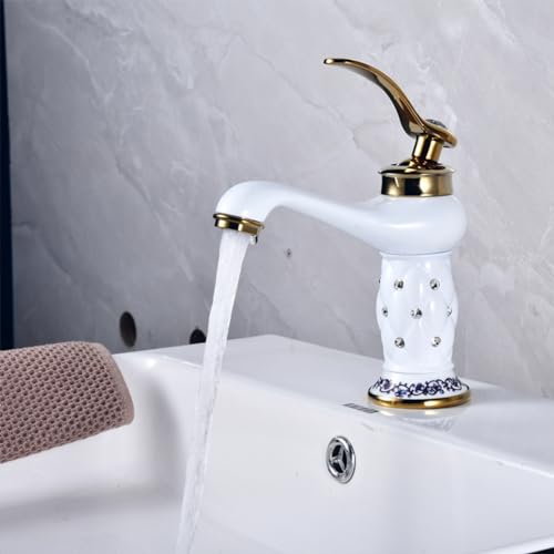 Robinet mitigeur à levier unique en laiton antique pour lavabo vasque salle de bain
