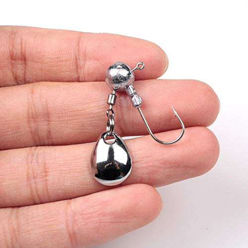 Ganchos de peixe limpos, 5 peças/lote, gancho afiado para cabeça de chumbo com colher (2 g)