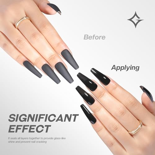 Glamonade Base Top Coat Nail Polish: 2 In 1 Clear Quick Dry Nail Polish Color Protection High Shine Long Lasting Glossy Fast Air Dry Nail Polish For Women Salon Quality thumb #5
