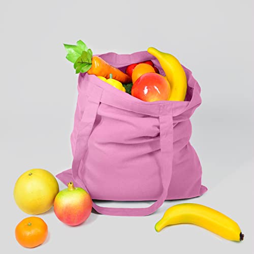 NPBAG 5 Pack 15'' X 16'' Baby Pink Cotton Tote Bags, Blank Bulk Cloth bags with 1pc of PTFE Teflon Sheet