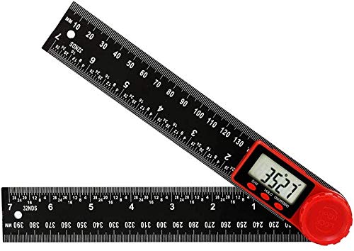 HYLH Buscador del Aacute;ngulo Regla del transportador con Pantalla Digital electroacute;nica 2 en 1 Reglas Escala meacute;Trica Multifuncional 360 Grados en Pulgadas
