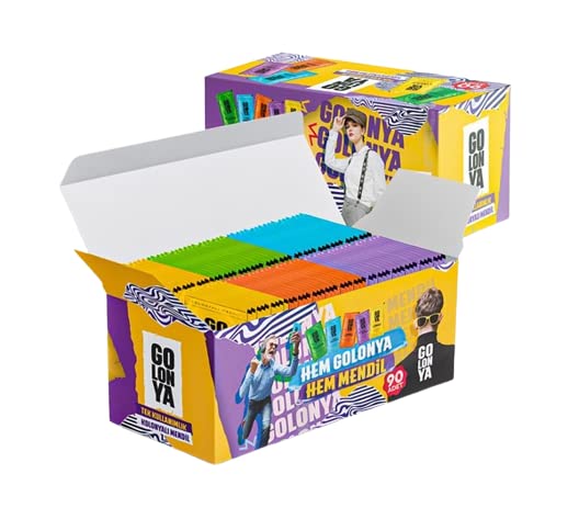 Golonya – Juego de 90 toallas refrescantes – Mezcla de toallitas, 5 perfumes – Acuático, Floral, Mandarina, Limón y Remix