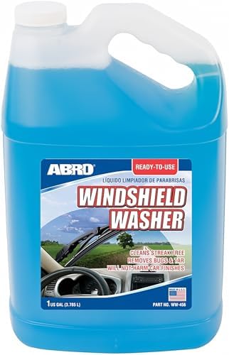 Car Care - ABRO Windshield Washer Fluid Ready to Use Formula - 1 Gallon, Pre-Mixed, Streak-Free Cleanliness, 2-In-1 Removes Bugs & Tar