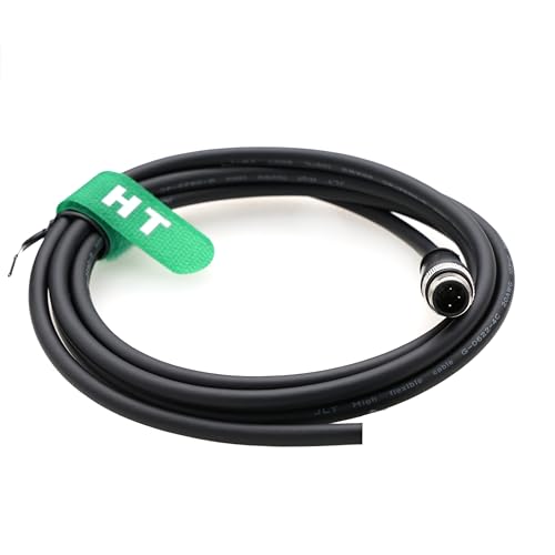 HangTon M12 Data Electrical Cable, 3-pin A Coded Male for Sensor Industrial Control Automation DeviceNet CANopen IO Link Profibus, DC Power 250V 4A, Waterproof Outdoor Shielded, 8m