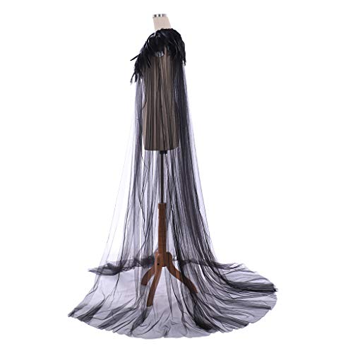 Evil Queen Cosplay Super Villain Cloak Steampunk Feather Collar Witch Cape #TOP3