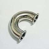 38mm O/D 1.5" Tri Clamp 304 Stainless Steel 180 Degree Bend Three Pipe Fitting