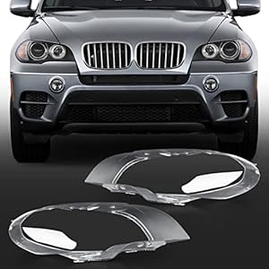 cciyu 2pc Left and Right Side Car Headlight Headlamp Lense Clear Lens Cover Replacement fit for X5 e70 2008-2013