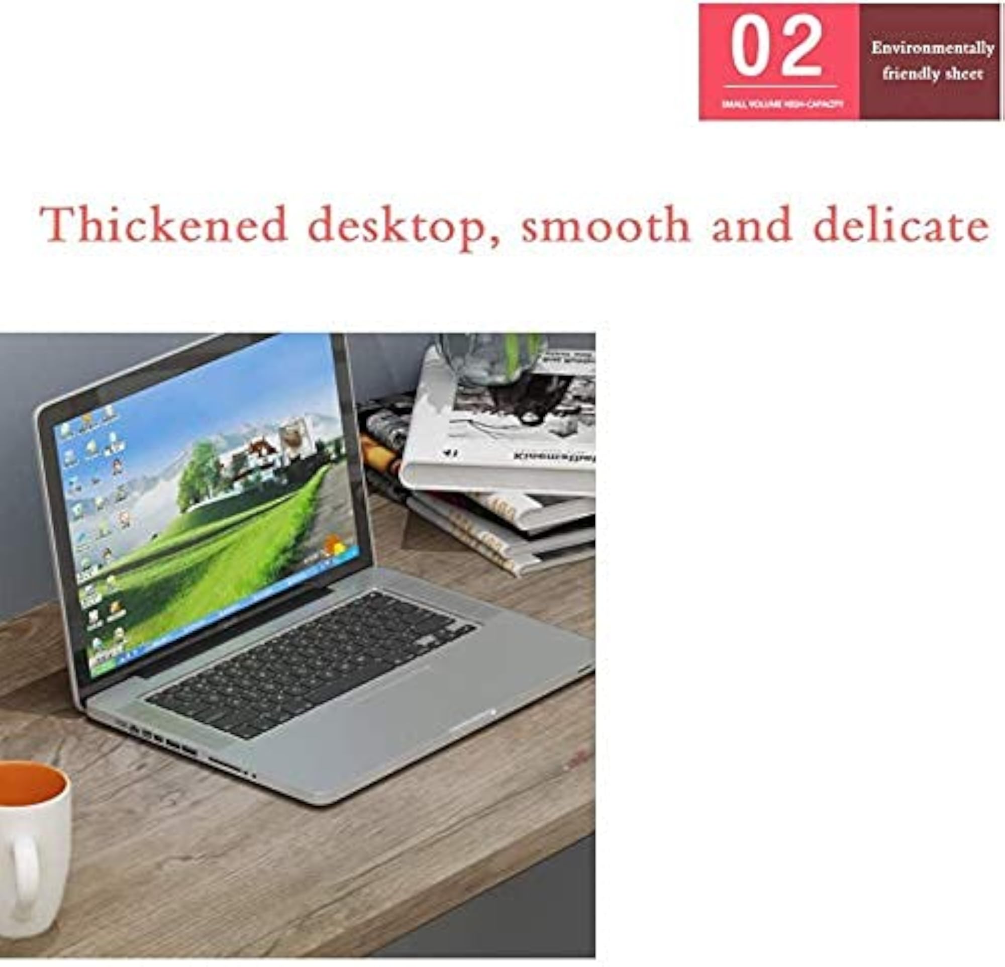 Wall-Mounted Folding Work Desk, Space Saving Laptop Table, Light Walnut Color