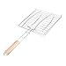 Produktbild RLF LF Tragbar Grillroste Rostfreier Stahl Grillen Korb Grillgitter, Grill Kochen Fisch Fleisch Gemüse Burger Clip zum Draussen Picknick BBQ Werkzeug