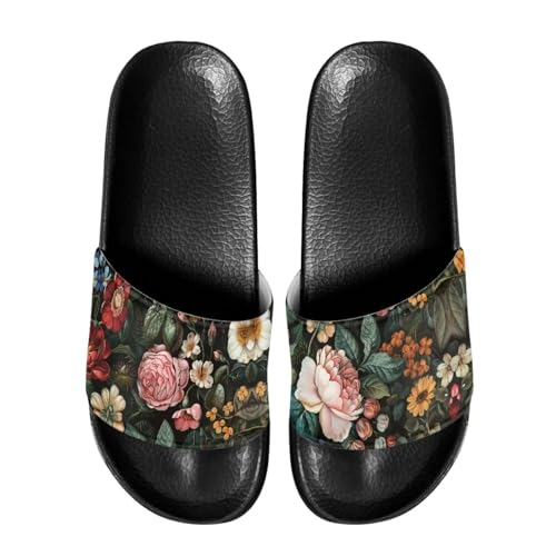 Generic Noble Rose Beach Sandals for Women Waterproof Lady Slides Sandals Comfortable Cushioned,Soft as a Cloud,No Fatigue for Long Time Wearing for Home Wear And Daily Leisure Black, 6 Wide by Generic - Used condition - US$16.62