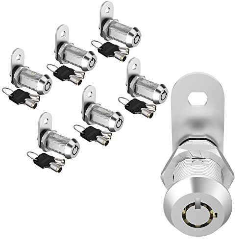 Image of 6 Pack RV Storage Locks, 1-1 /8 inch Cabinet Locks with Key, RV Cam Locks for Storage Door File Cabinet Drawer Camper Toolbox, Zinc Alloy (Unique Keys)