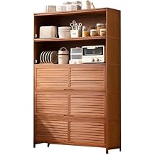 Fluted Sideboard Buffet Cabinet with Storages, Storage Cabinet for Living Room, Multifunctional Large-Capacity Storage Rack, for Living Room Kitchen Dining Room HallwayB,H-170CM/66.93IN