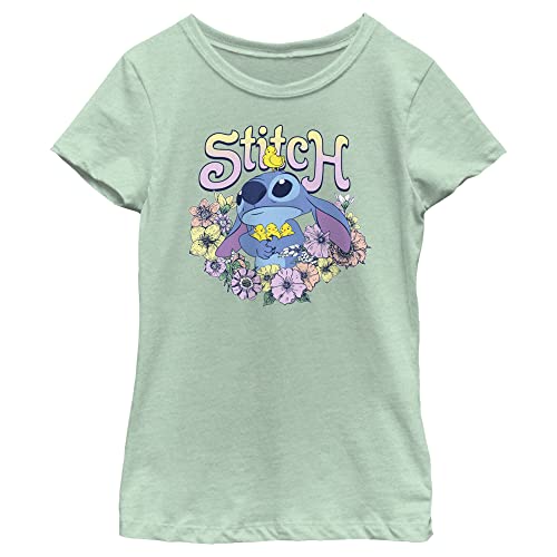 Disney Little, Big Lilo Springy Stitch Girls Short Sleeve Tee Shirt