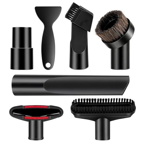Vonsera 7 Pièces Embout Aspirateur 32-35 mm, Universel Accessoires pour Aspirateurs, Kit d'accessoires pour aspirateur compatible avec Kärcher, Miele, Bosch...