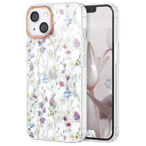 zelaxy Compatible with iPhone 14 case & iPhone 13 Case, Cover for iPhone 14 Case Flowers Soft Shockproof, Full Body Protective Flower Case for iPhone 13/iPhone14, for Girl Woman (Garden) Cover