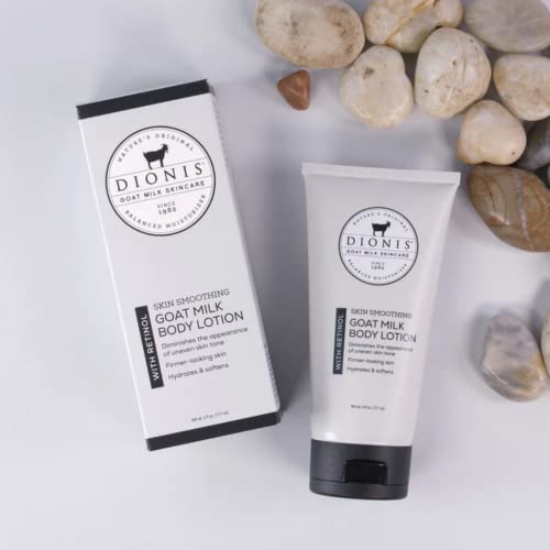 Dionis Goat Milk Skincare Concentrated Retinol Body Lotion - Unscented Lightweight Overnight Formula Refines Texture & Moisturizes Skin - Moisturizing Skin Care For Softer Skin - 6 Oz Full Size Bottle #TOP3