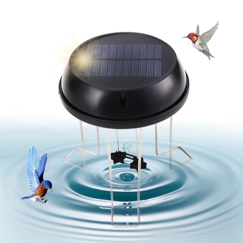 Solaceura Bird Bath Solar Swing Device, Stainless Steel Bird Bath Bubble Device, Suitable for Garden Ponds, Pool Scenery, Oxygen and Water Enhancers