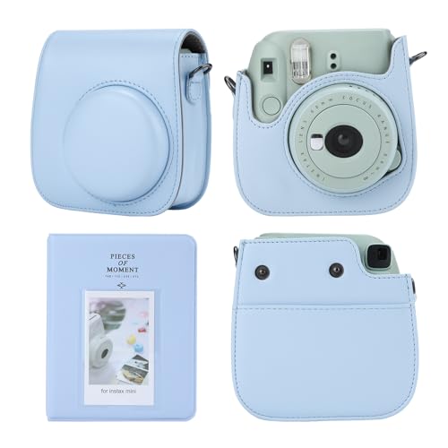 Sacoche Instax Mini 12 bleu avec album photo : le coffret cadeau parfait pour ados