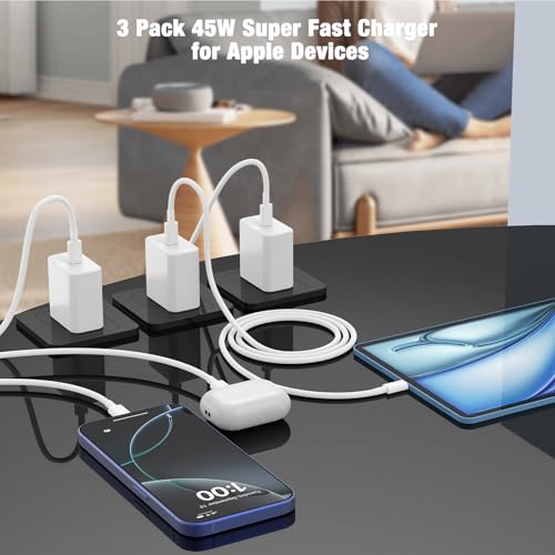 45W iPhone 17 16 15 Pro Max Charger Fast Charging,3Pack USB C Fast Charger Block with Long 10/10/6FT C to C Cable for Apple 17 Pro Max/16 Pro/15/iPad 13th,for Samsung Galaxy S25 S24 S23 S22 Ultra by Cabepow - Image 7