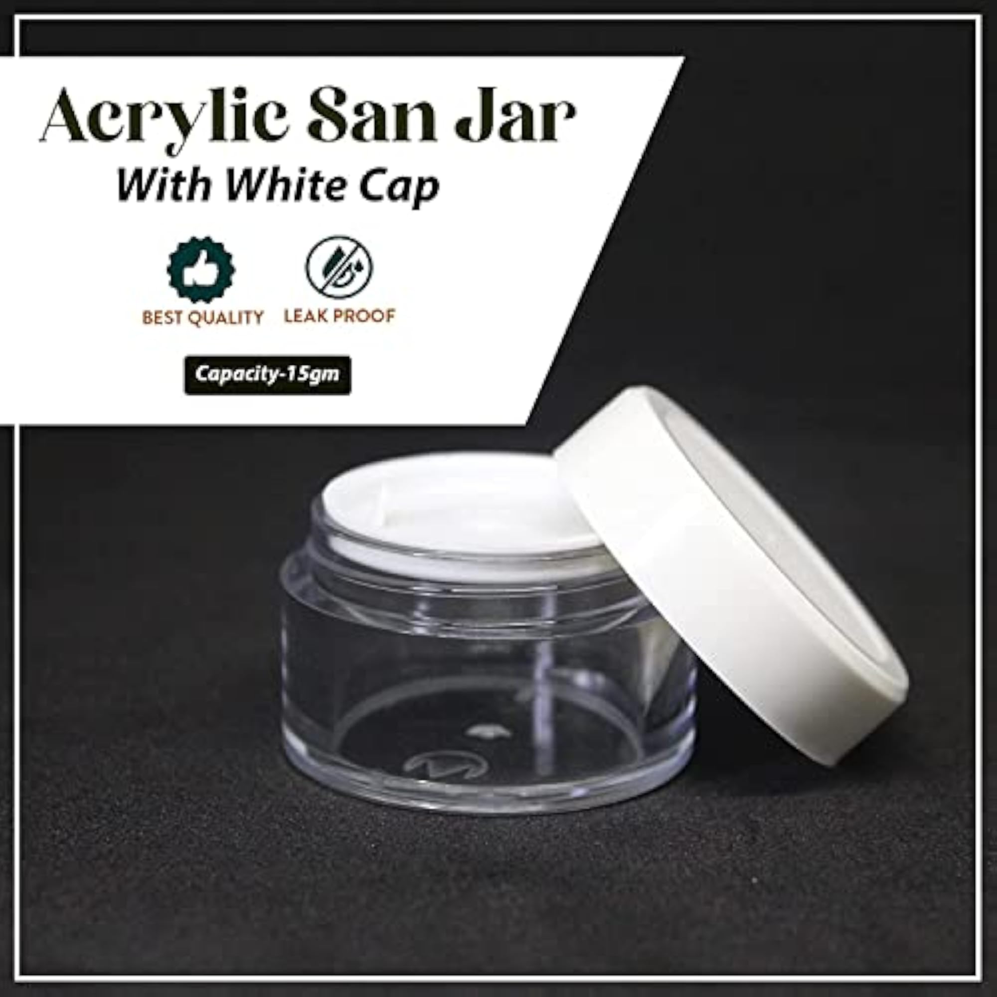 15g Empty Acrylic San Jar Transparent Cosmetic Container