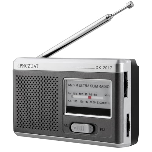 IPNCZUAT-DK-2017 Portable Mini Radio, AM FM Transistor with Loud Speaker,Headphone Jack, Operated 2AA Battery,Excellent Long Range Reception,Pocket Radio for Indoor, Outdoor and Emergency Use