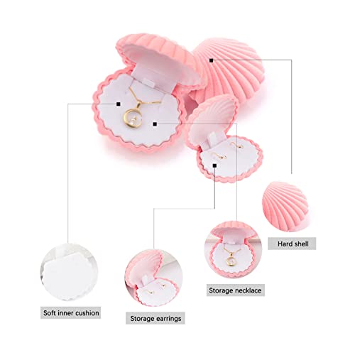10 Pcs Velvet Shell Jewelry Boxs Colorful Shell Gift Boxes Display Organizer Box For Earring&Ring&Necklace #TOP5