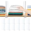 12 Pack Acrylic Shelf Dividers, Clear Shelf Divider for Closet Organization, Closet Shelf Separators for Clothes/Purses, Wood Shelves Organizers in Bedroom, Kitchen, Office, Cabinets, Bathroom Storage