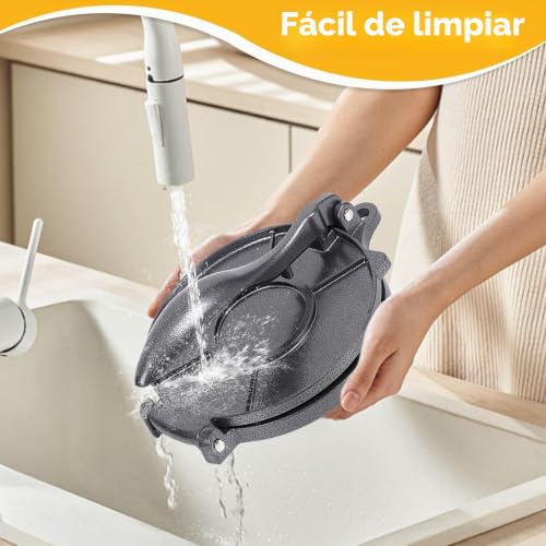 Miniatura 5 de Prensa De Tortilla, Tortilla Maker, Prensa De Tortilla De Aluminio, Prensa De Tortilla De Harina, Prensa Rotis, Prensa Para Quesadilla, Taco Maker 20 Cm Negro