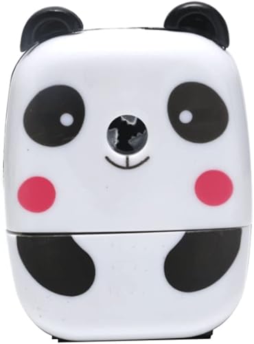 Sacapuntas de dibujos animados en forma de panda, cortador de lápiz manual de pluma, herramienta de afilado de suministros estacionarios para