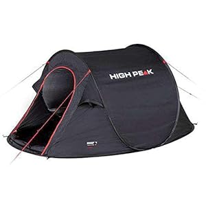High Peak Pop-up tent Vision 2, pop-up tent voor 2 personen, festivaltent vrijstaand, superlichte pop-up tent, 2000 mm waterdicht, ventilatiesysteem, muggenbescherming