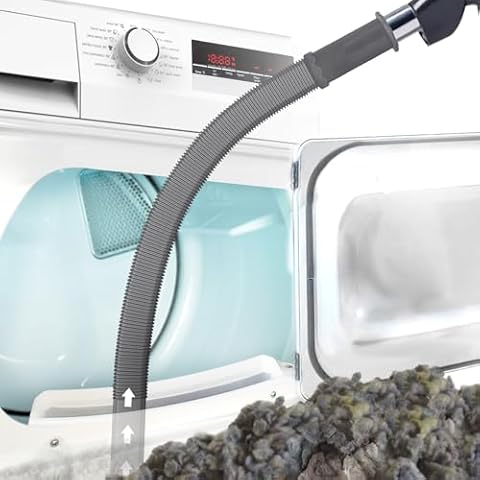 PetOde Dryer Vent Cleaner Kit, Dryer Lint Vacuum Attachment Compatible with Most Vacuum Cleaner, Flexible Lint Remover Cleaning Tool, Deep Gray Cover